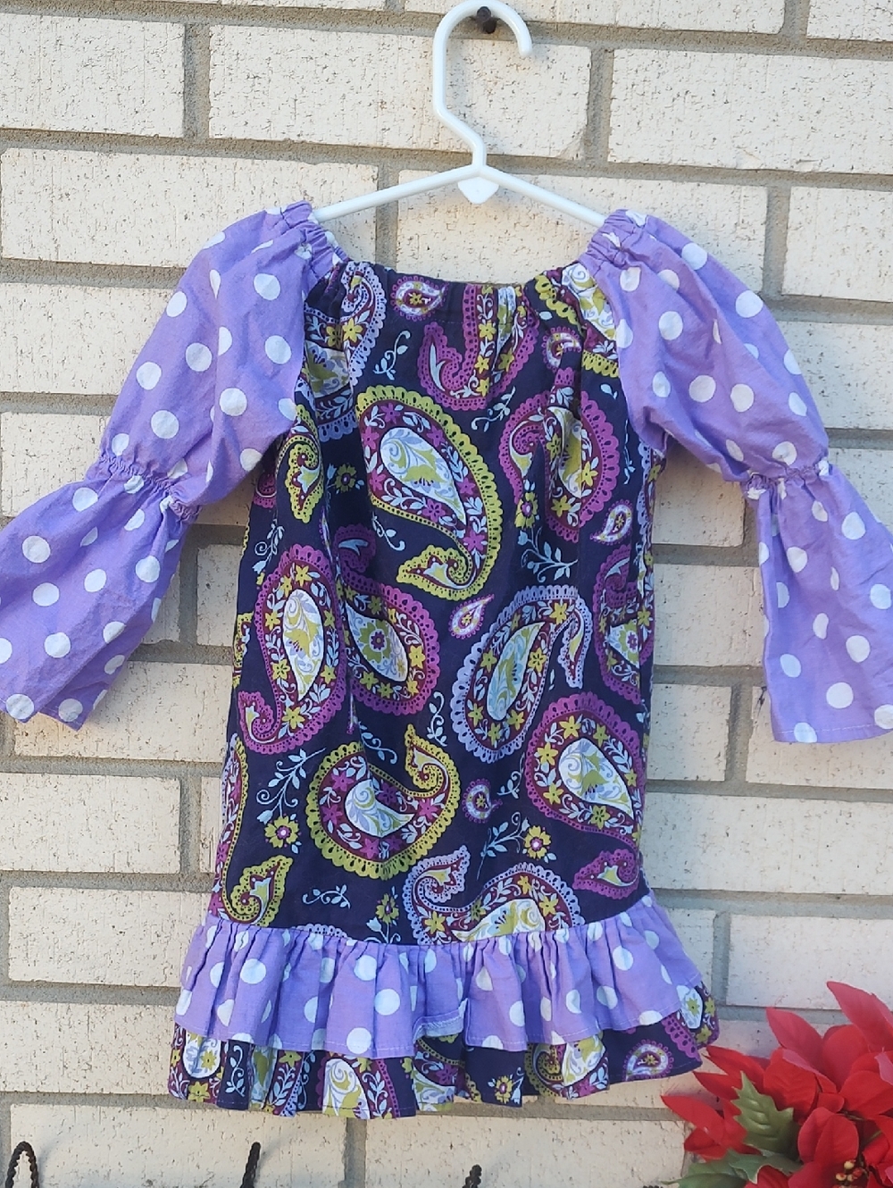 Purple Paisley Off-Shoulder Tunic Top - Picture 7 of 9